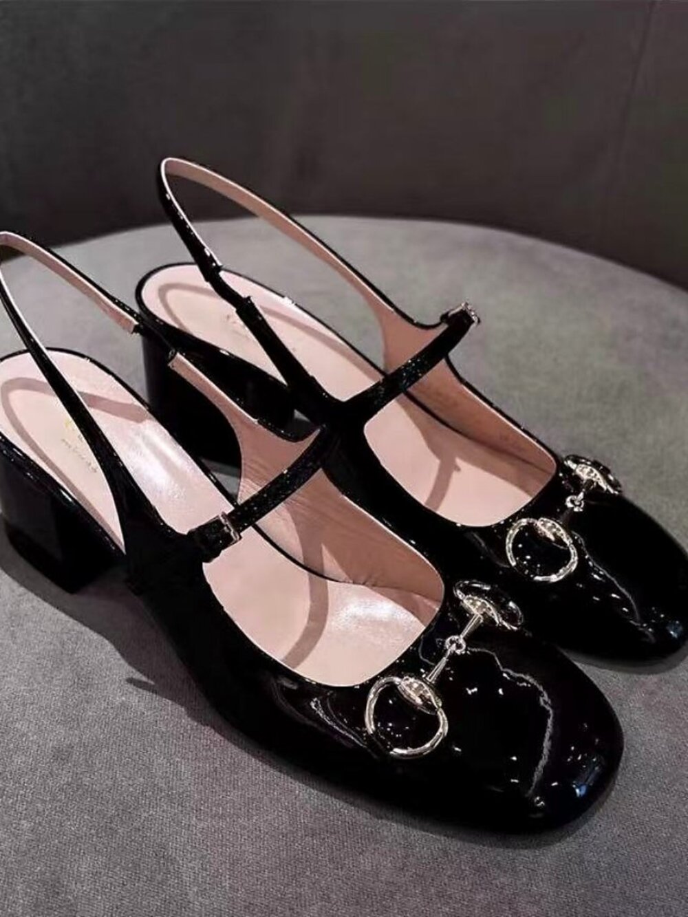 Gucci Horsebit Slingback Block Heel Pumps
